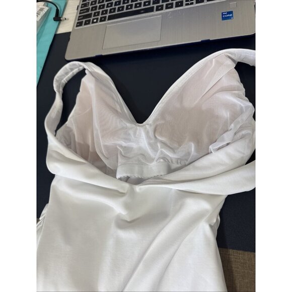 Andie Women's L The Porto 1-Piece Swimsuit White Flower Waist Tie NWT - Picture 6 of 15